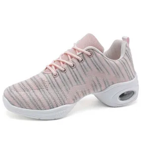 Pink flyknit stripe pattern texture casual shoe sneaker