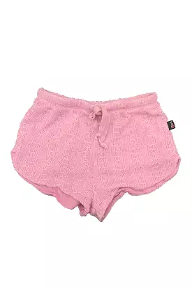 Pink Knit Drawstring Shorts