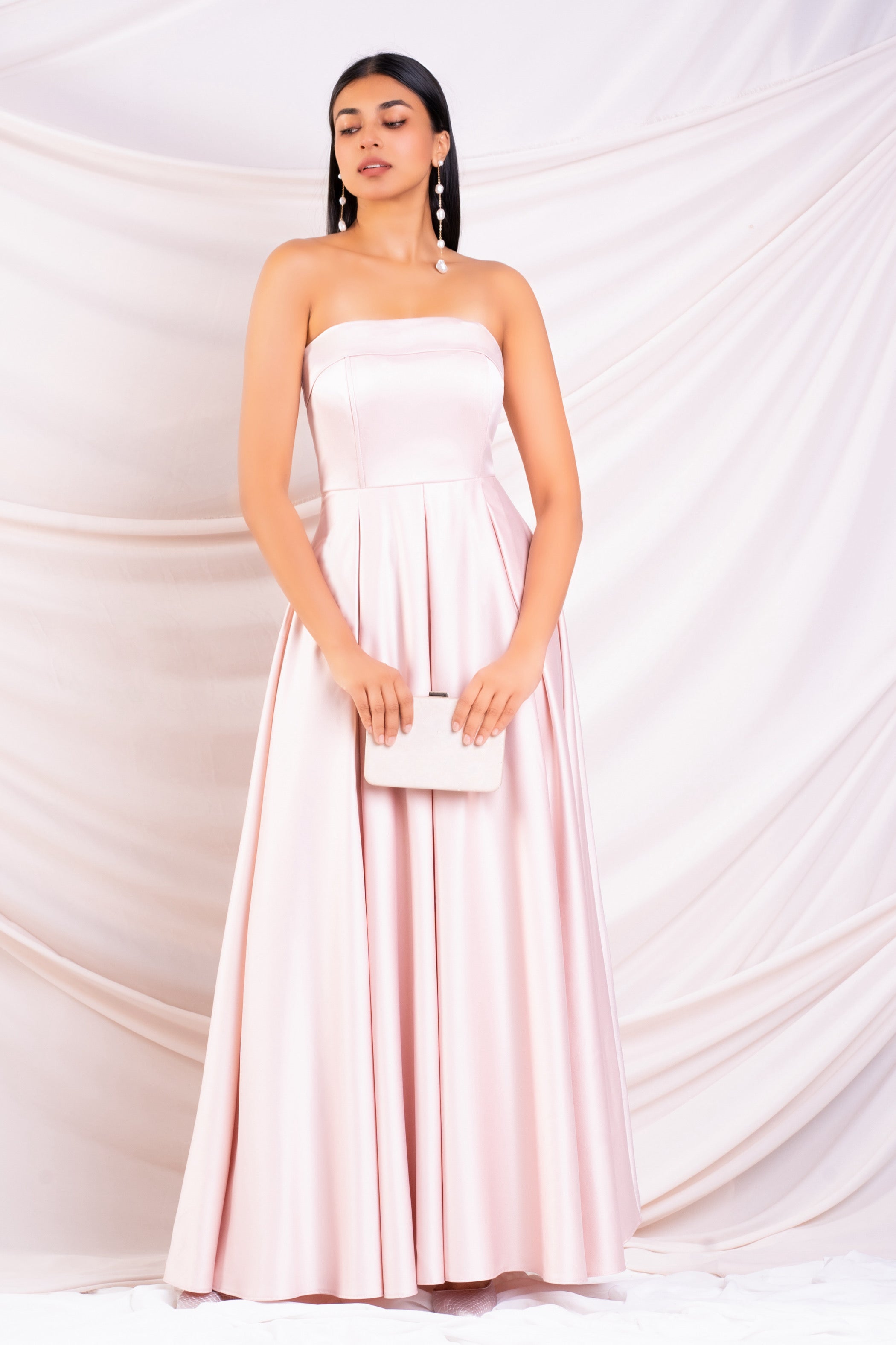 Pink Strapless Maxi Dress