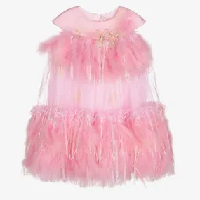 Pink Tulle & Feather Dress  