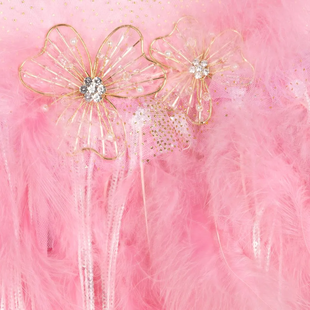 Pink Tulle & Feather Dress  