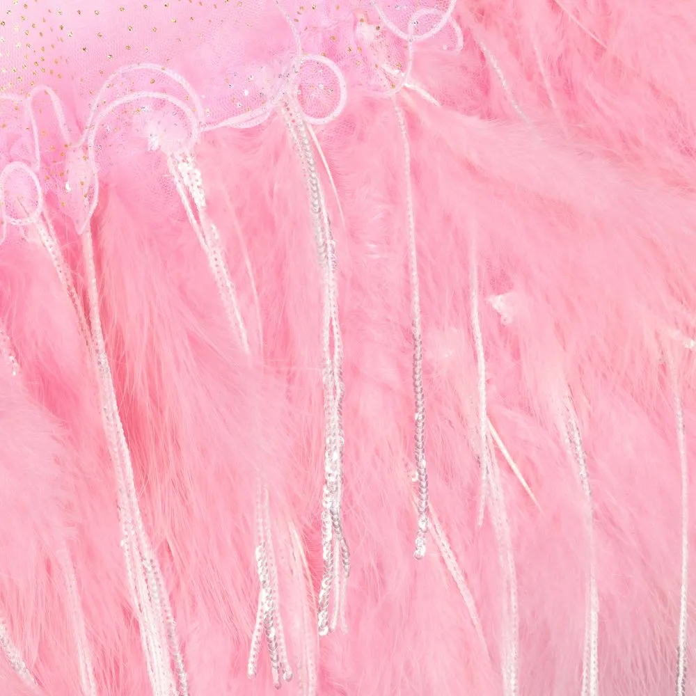 Pink Tulle & Feather Dress  