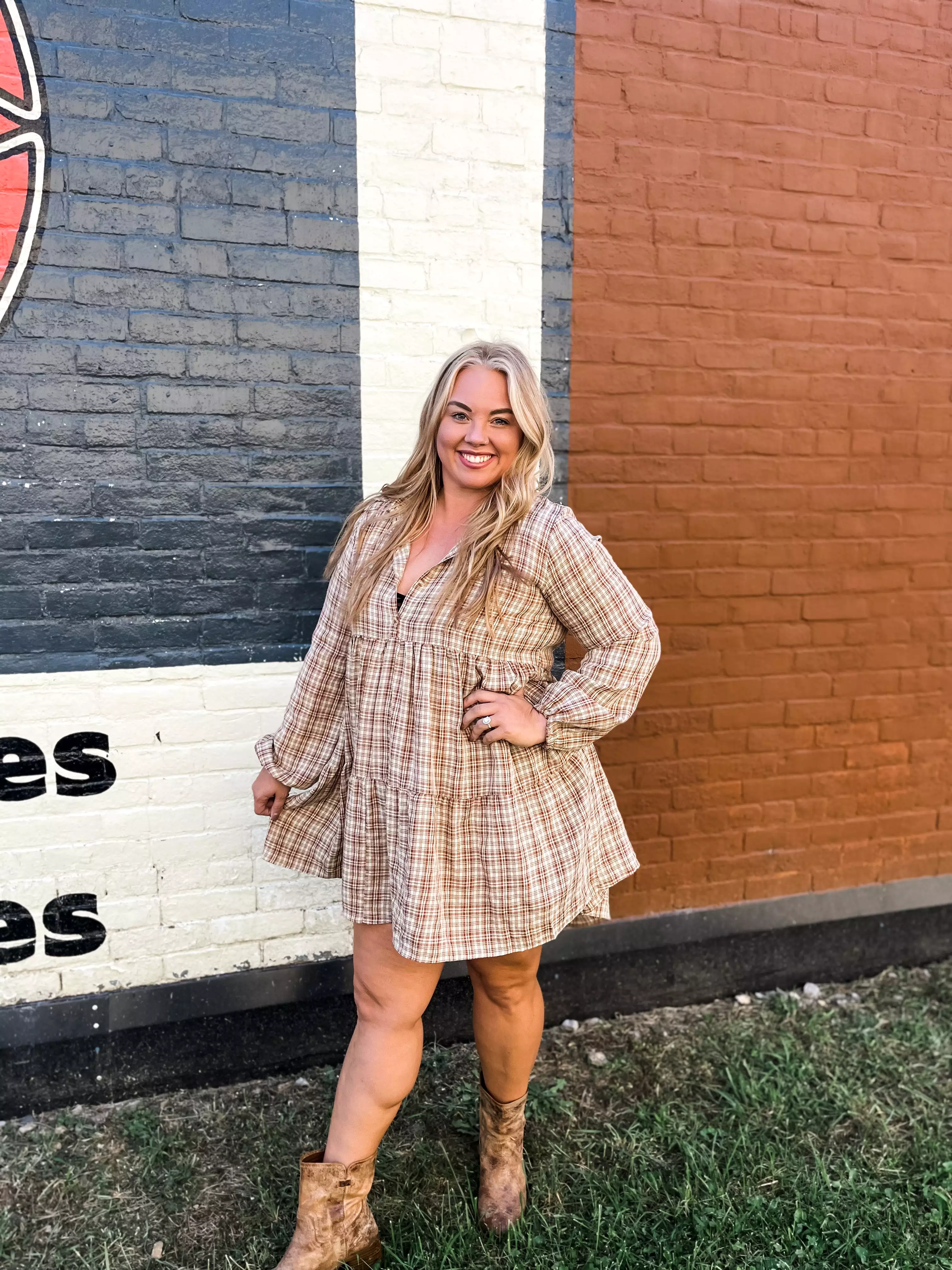 Pretty In Plaid Dress PLUS