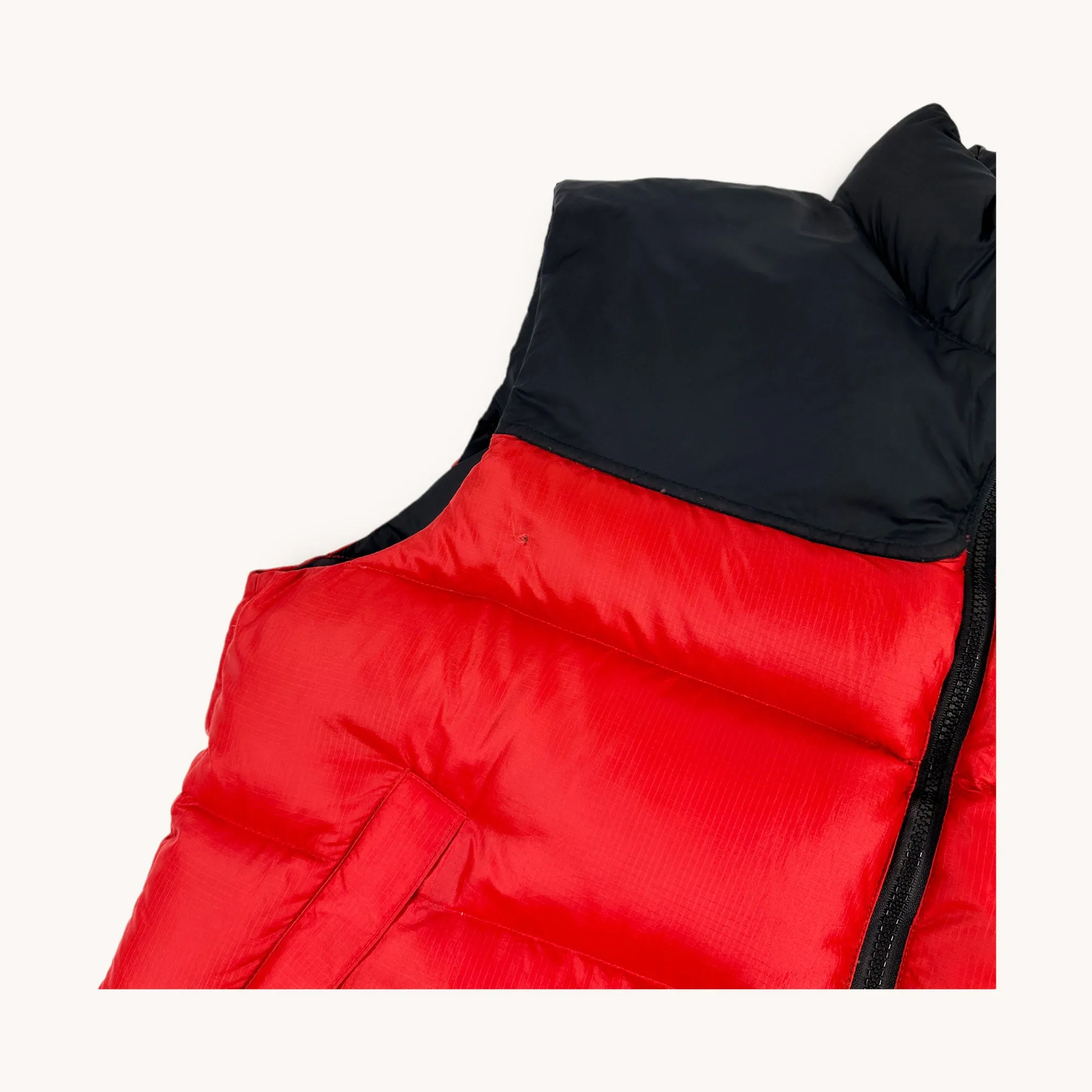 Red Black 90s The North Face Nuptse 700 Puffer Jacket Coat Gilet (L)