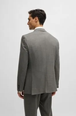 Regular-fit suit in micro-patterned stretch fabric