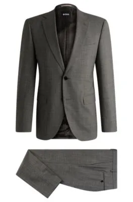 Regular-fit suit in micro-patterned stretch fabric