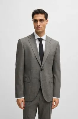 Regular-fit suit in micro-patterned stretch fabric