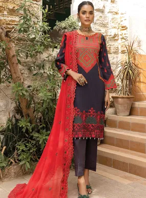 Rung By Al Zohaib Embroidered Lawn Unstitched 3 Piece Suit - AZ23EE 08