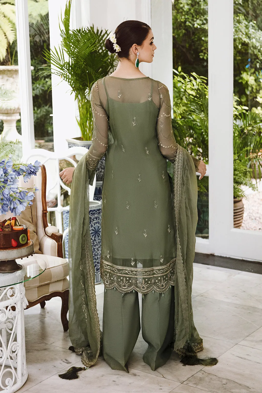 Saad Shaikh Ella Unstitched Embroidered Luxury Chiffon 3Pc Suit DSG-08