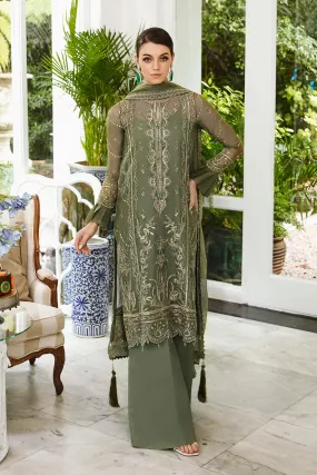 Saad Shaikh Ella Unstitched Embroidered Luxury Chiffon 3Pc Suit DSG-08