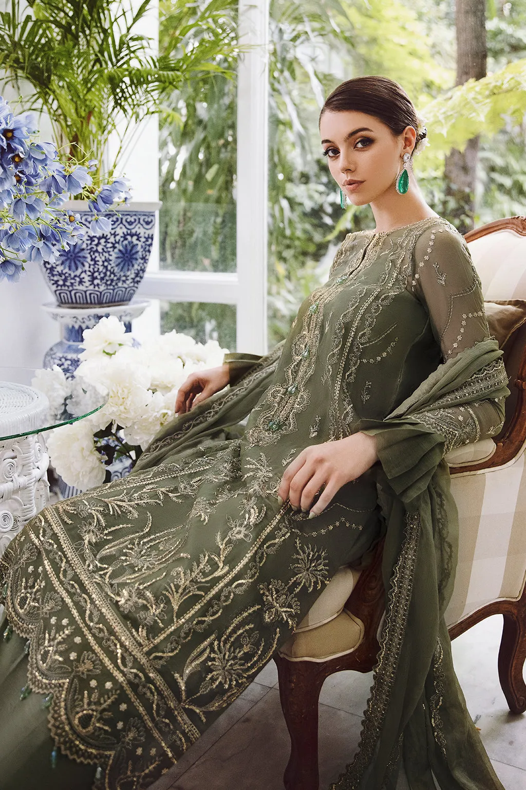 Saad Shaikh Ella Unstitched Embroidered Luxury Chiffon 3Pc Suit DSG-08