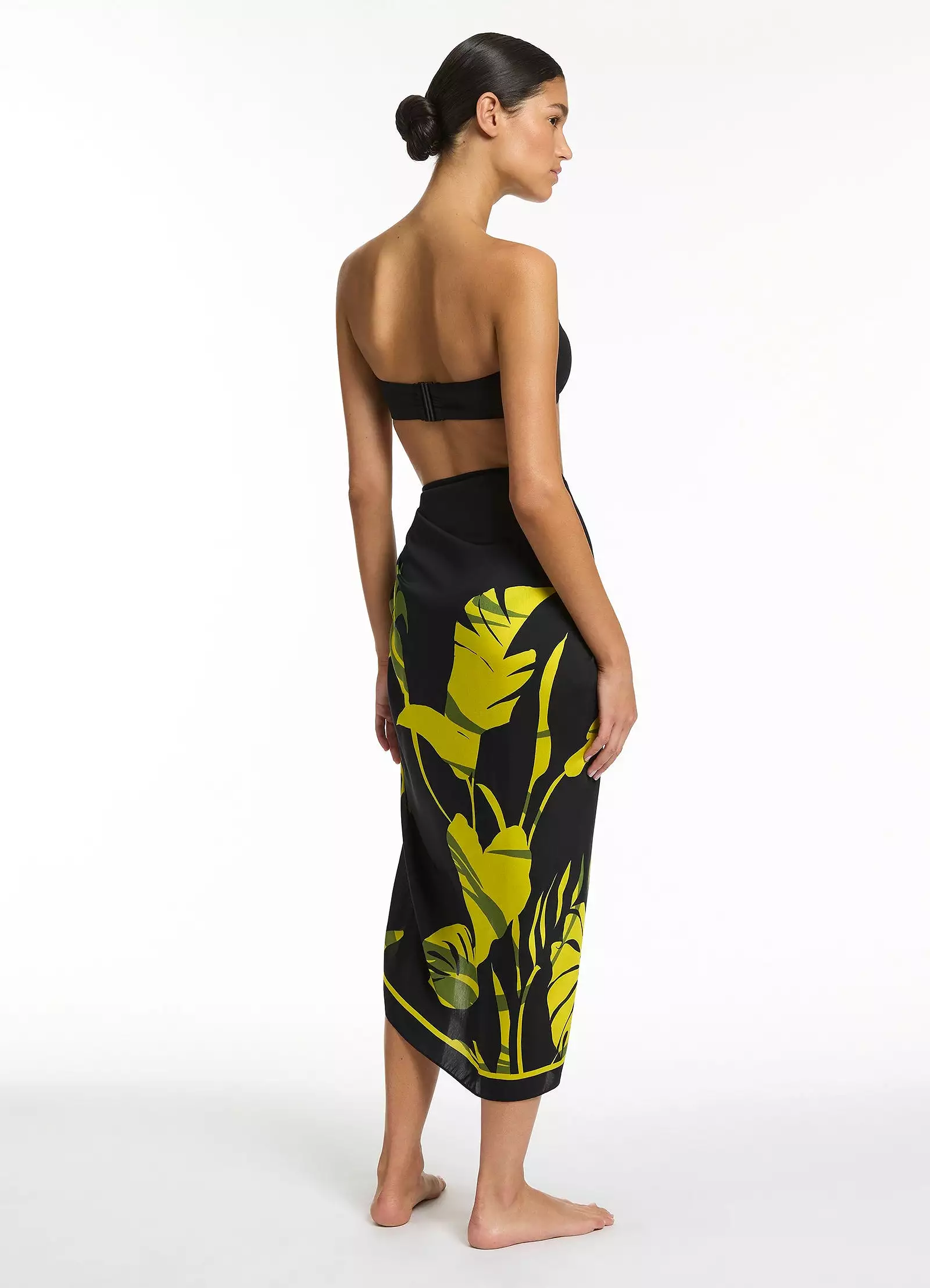 Shadow Palm Sarong - Black