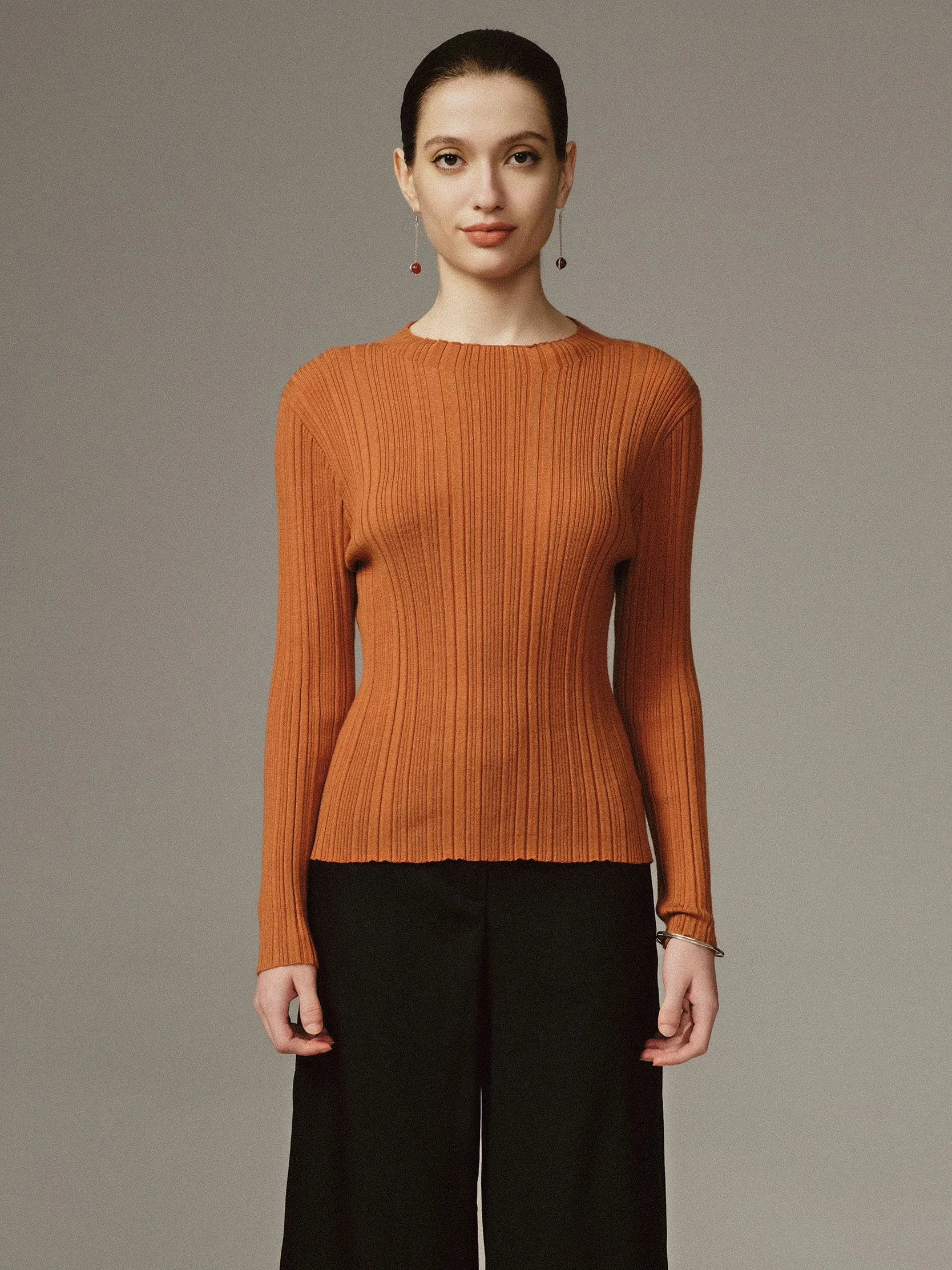 Silk Cashmere Long Sleeve Sweater