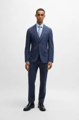 Slim-fit three-piece suit in checked stretch cloth