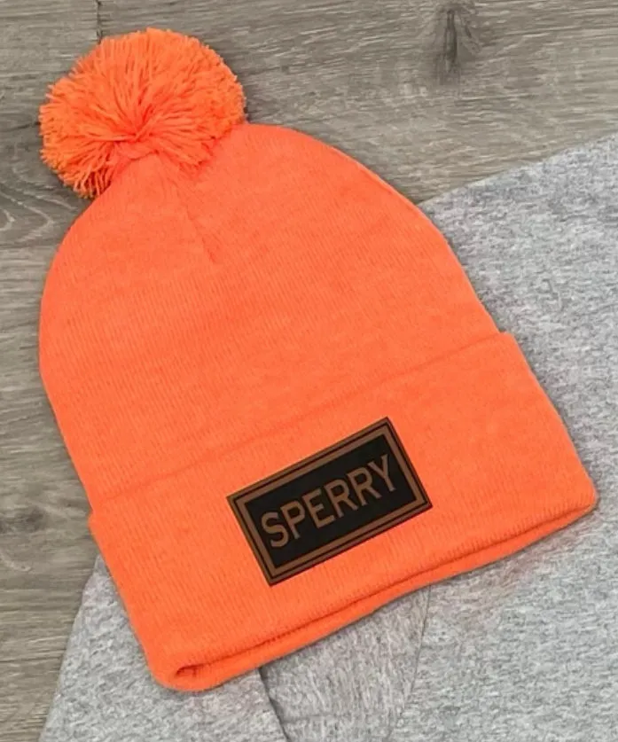 Sperry Beanies with Leather Patch