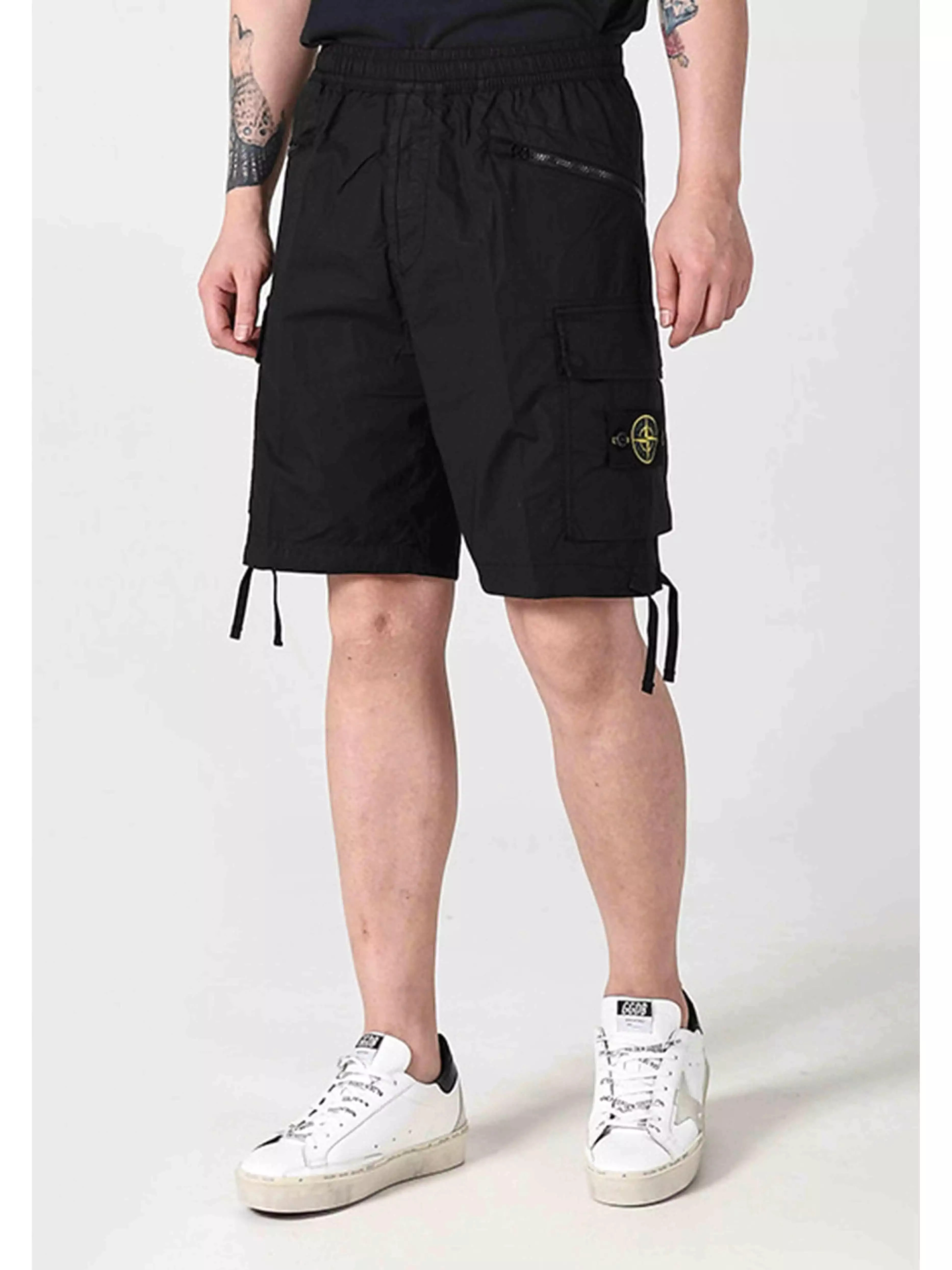 Stone Island Bermuda Cargo Shorts Black