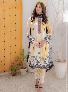 Sunshine Bloom By Al Zohaib Embroidered Cambric Unstitched 3 Piece Suit - 06