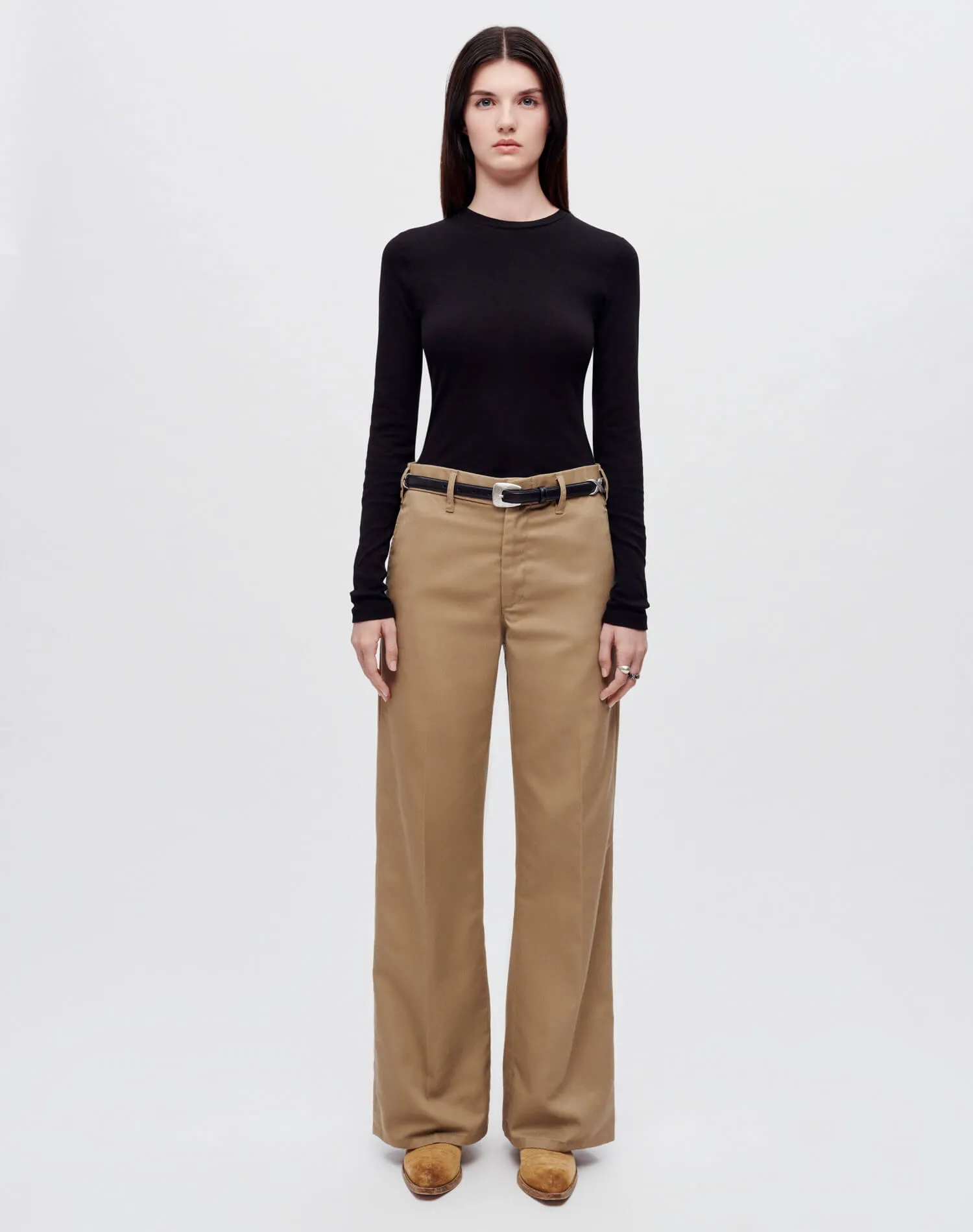 Super Wide Leg Trouser - Khaki