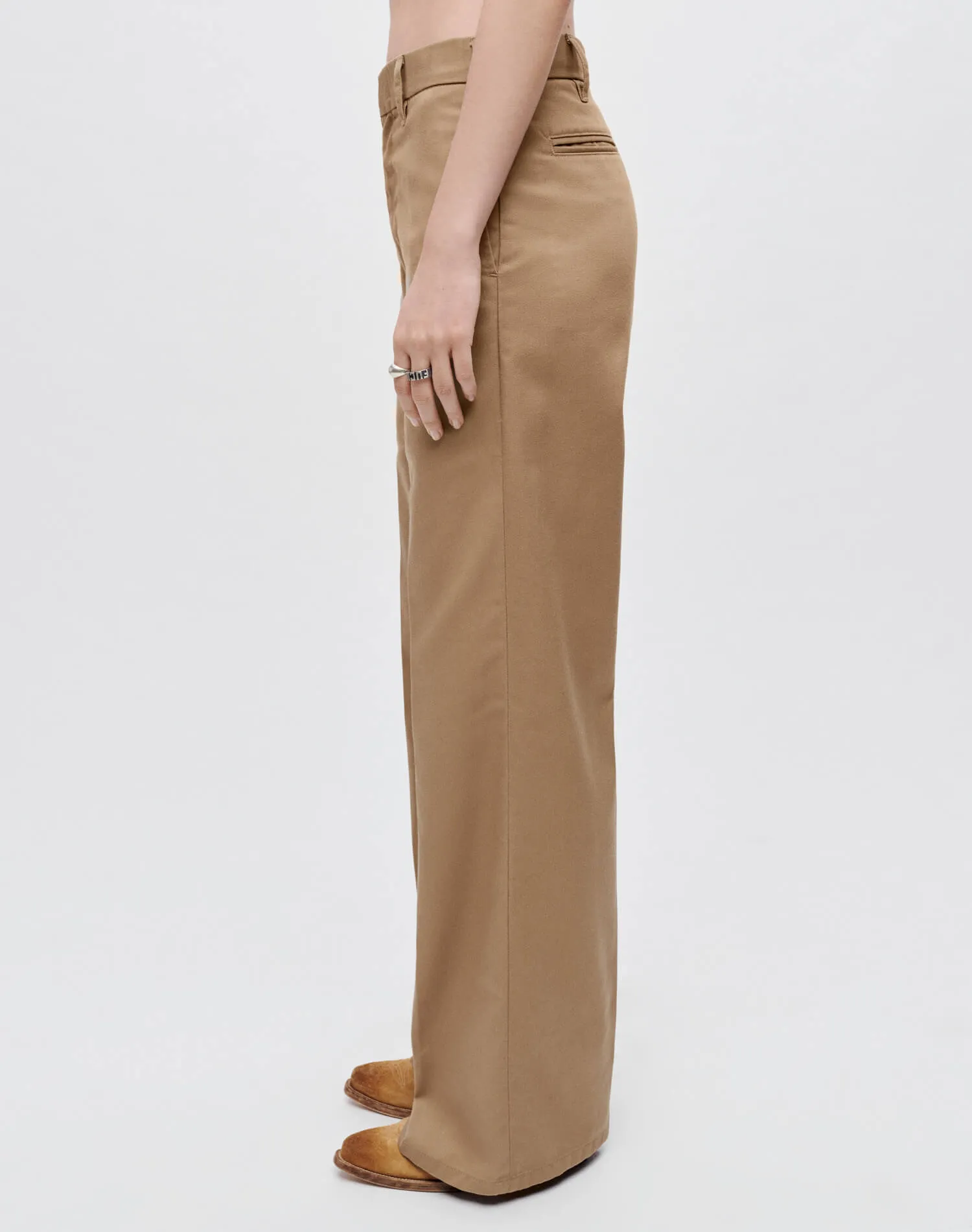 Super Wide Leg Trouser - Khaki