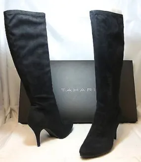 TAHARI Women's Yolanda Boot - Black Faux Suede 9M