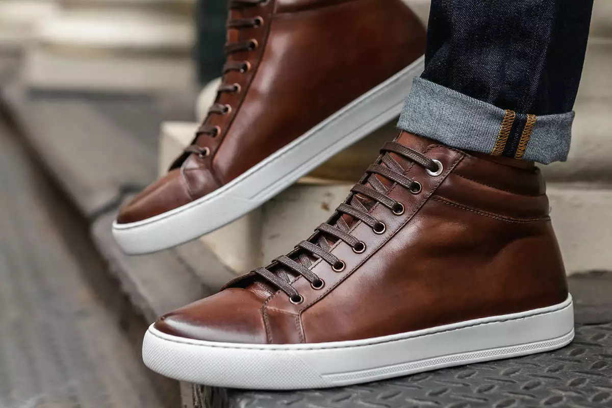 The Carter Mid-Top Sneaker - Brown - White Sole