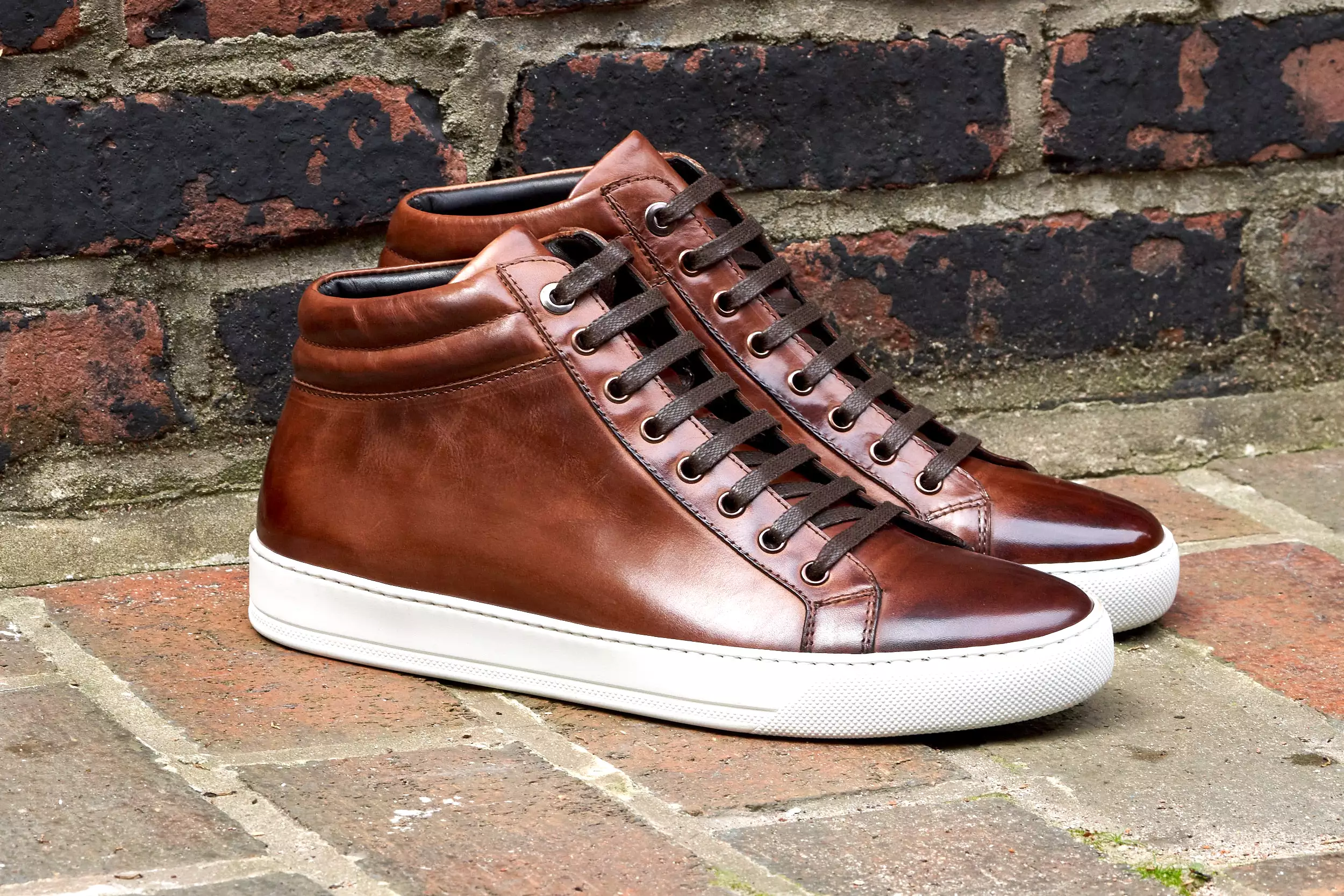 The Carter Mid-Top Sneaker - Brown - White Sole