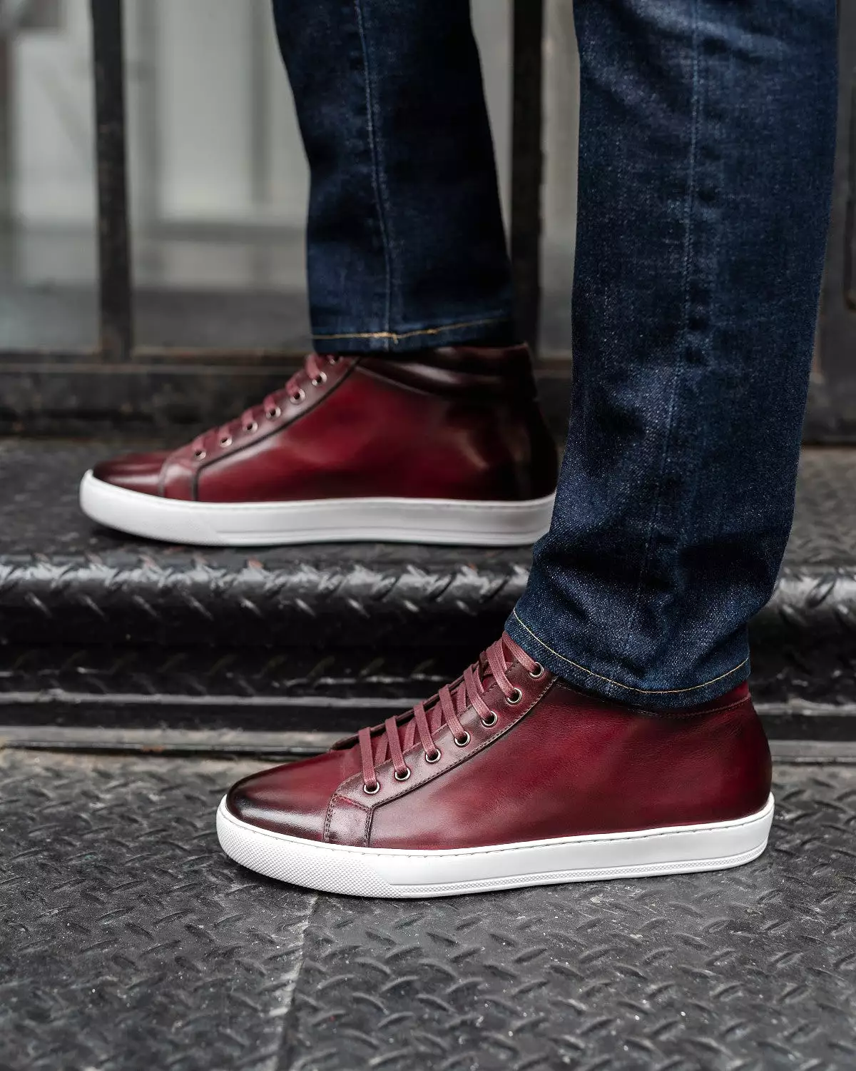 The Carter Mid-Top Sneaker - Oxblood - White Sole