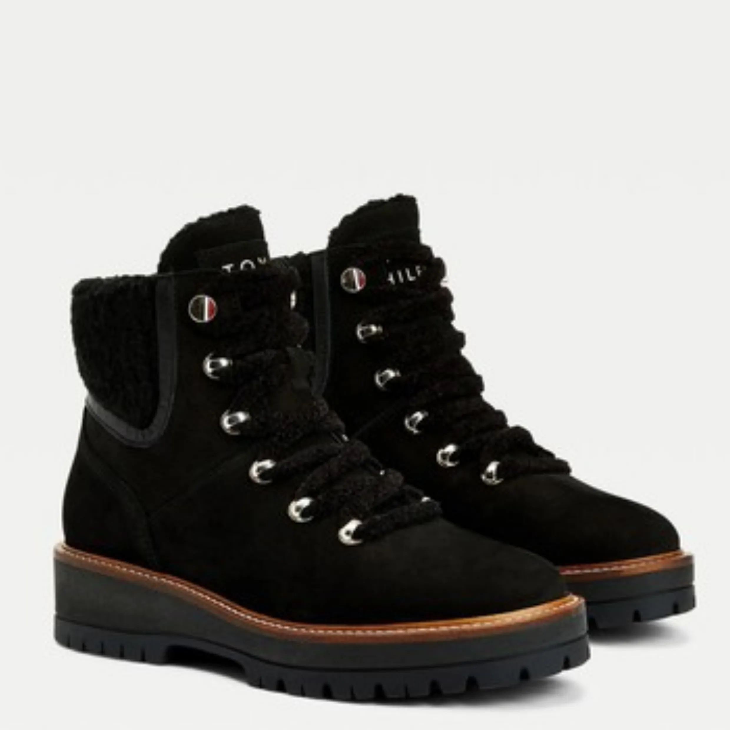 Tommy Hilfiger LEATHER CLEAT LACE-UP Shearling Boot 5944