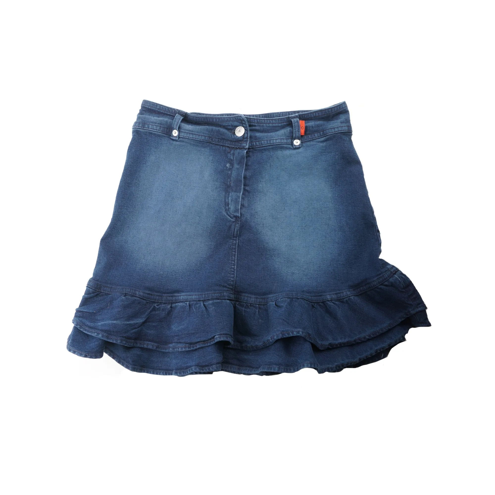 Vintage Y2K Morgan Denim Ruffled Mini Skirt