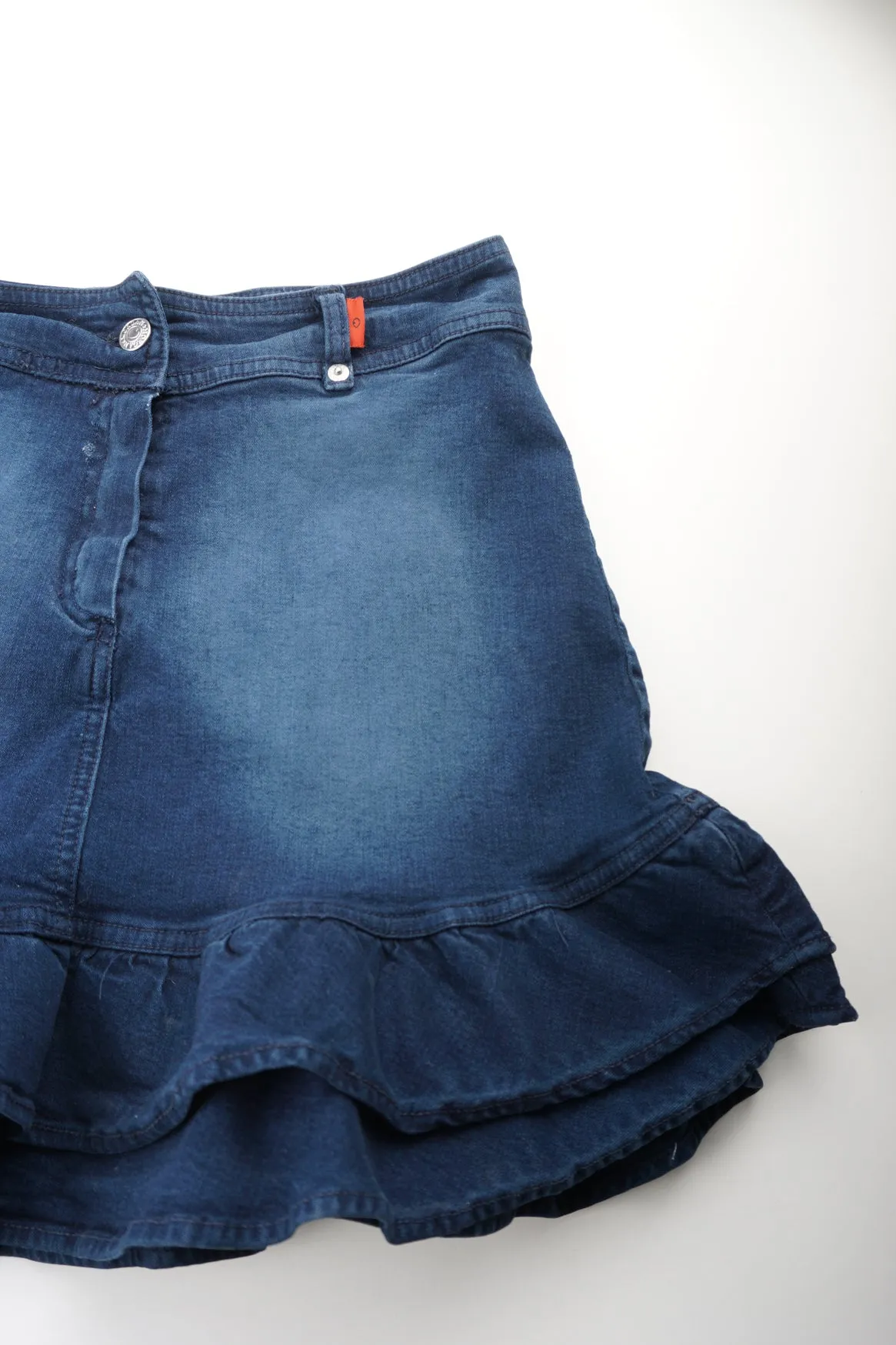 Vintage Y2K Morgan Denim Ruffled Mini Skirt