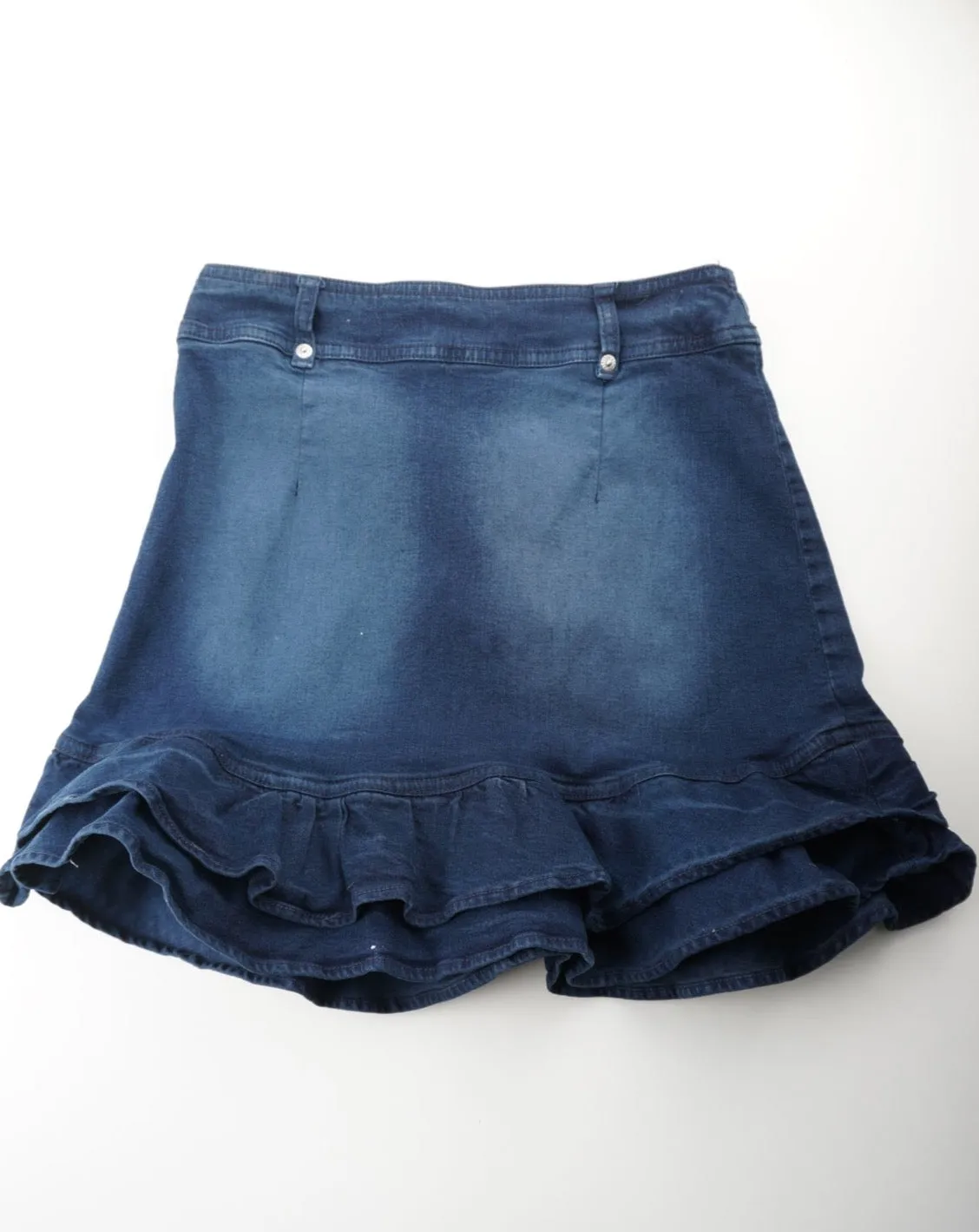 Vintage Y2K Morgan Denim Ruffled Mini Skirt