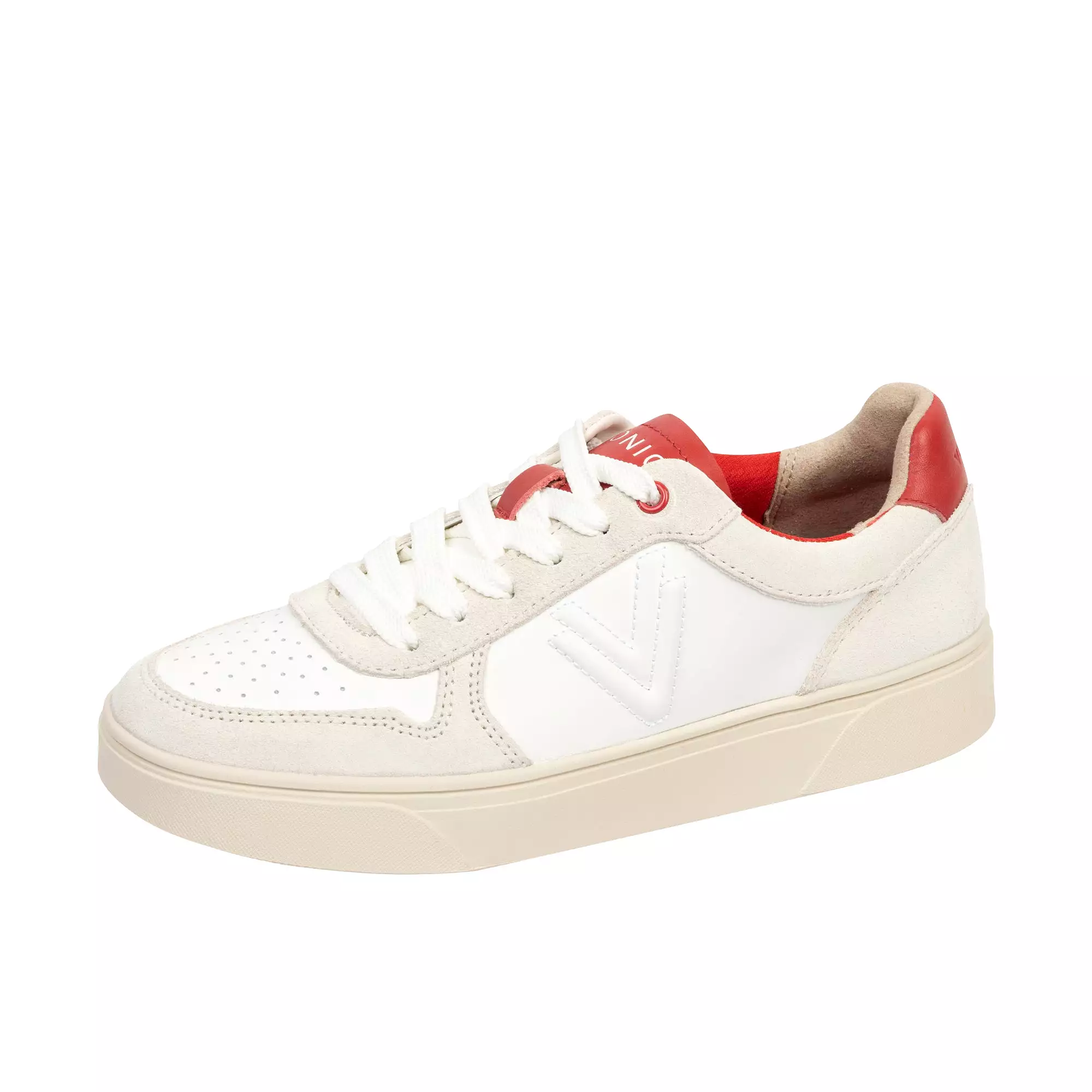 Vionic Womens Kimmie Court Sneaker Cream Red