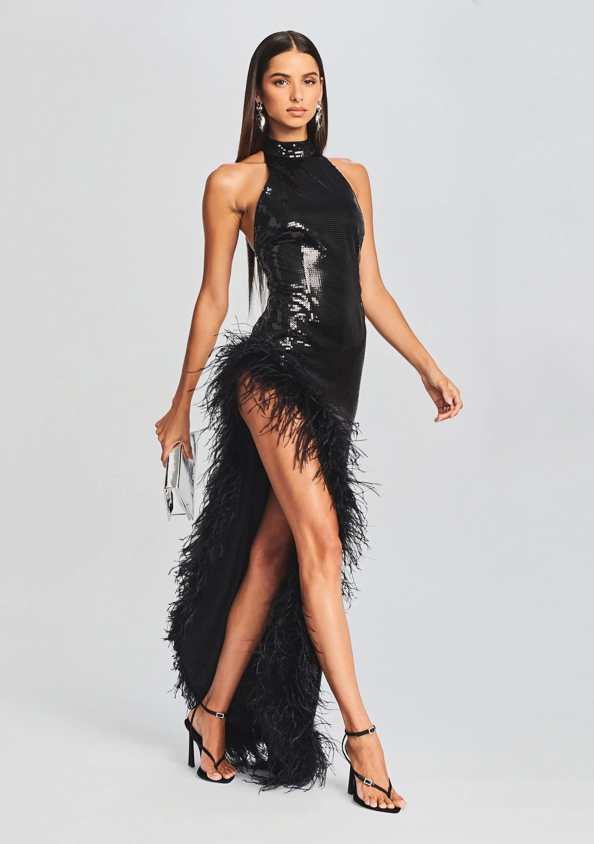 Vixen Sequin Feather Dress