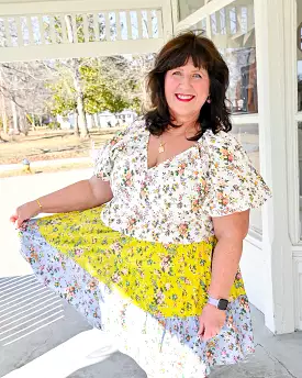 Whimsical Floral Mini Dress PLUS