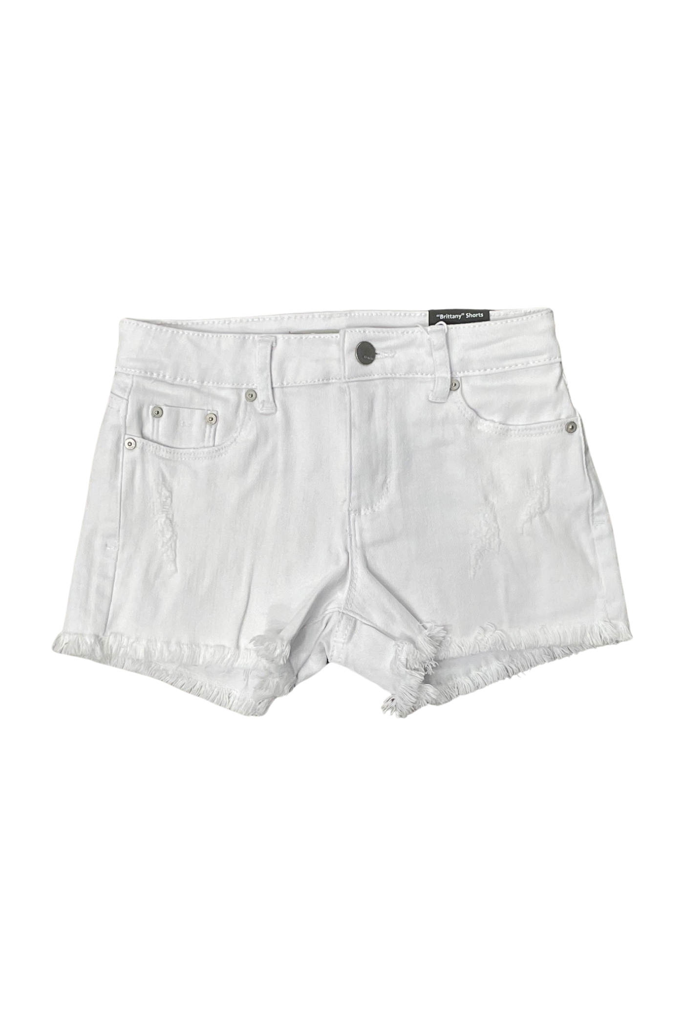 White Distressed Brittany Denim Shorts