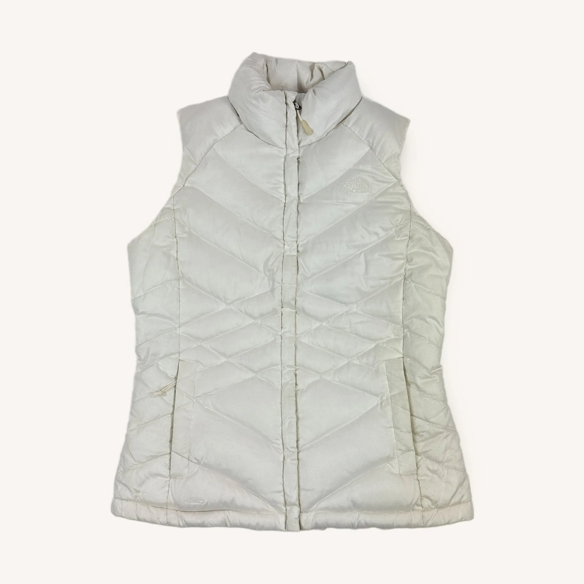 White The North Face Nuptse 550 Puffer Jacket Coat Gilet (M)