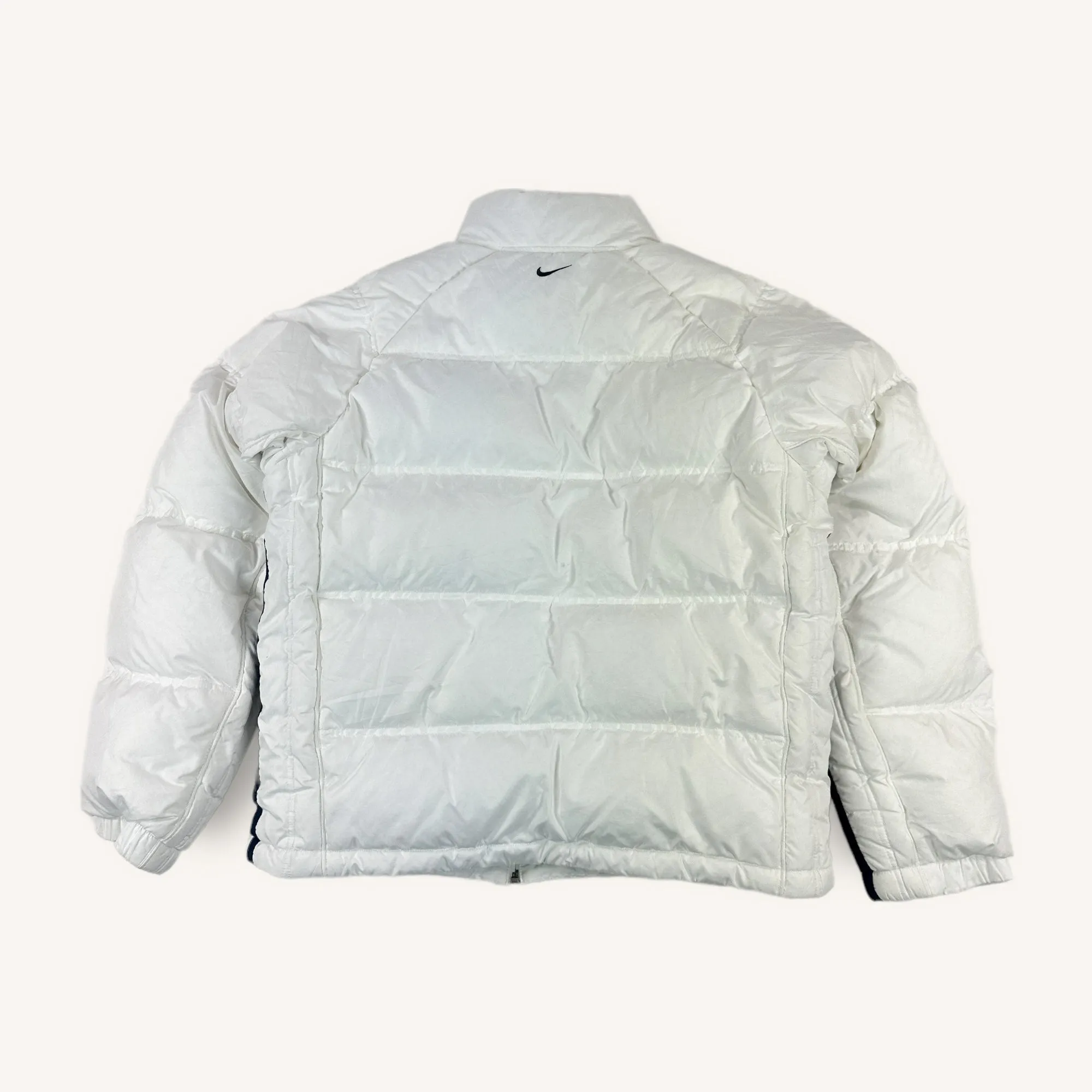 White y2ks NIKE Swoosh Puffer Jacket Coat (L)