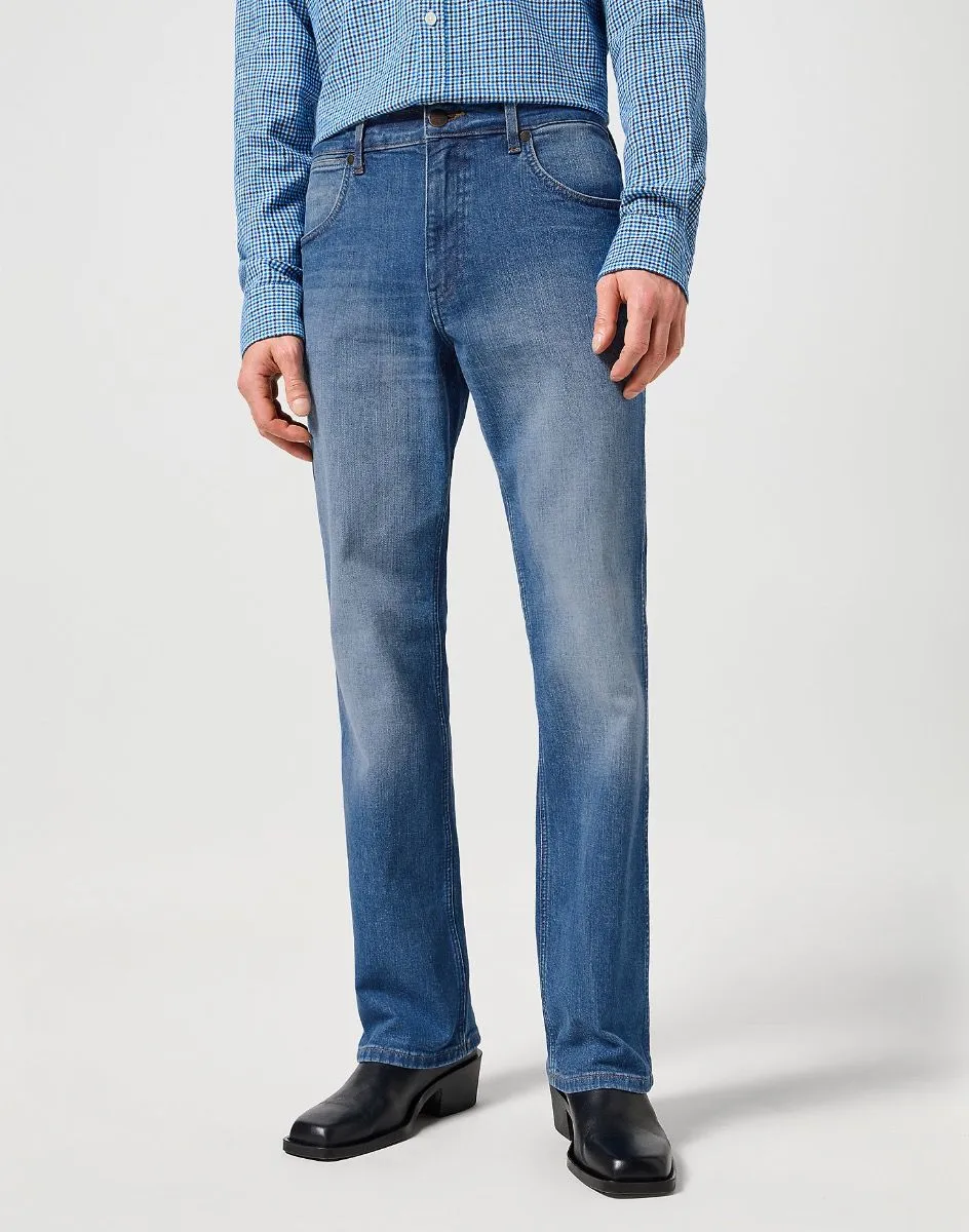 Wrangler Horizon Bootcut Denim Jeans Prairie Blue