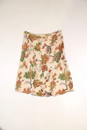 Y2K Floral Sequin Skirt