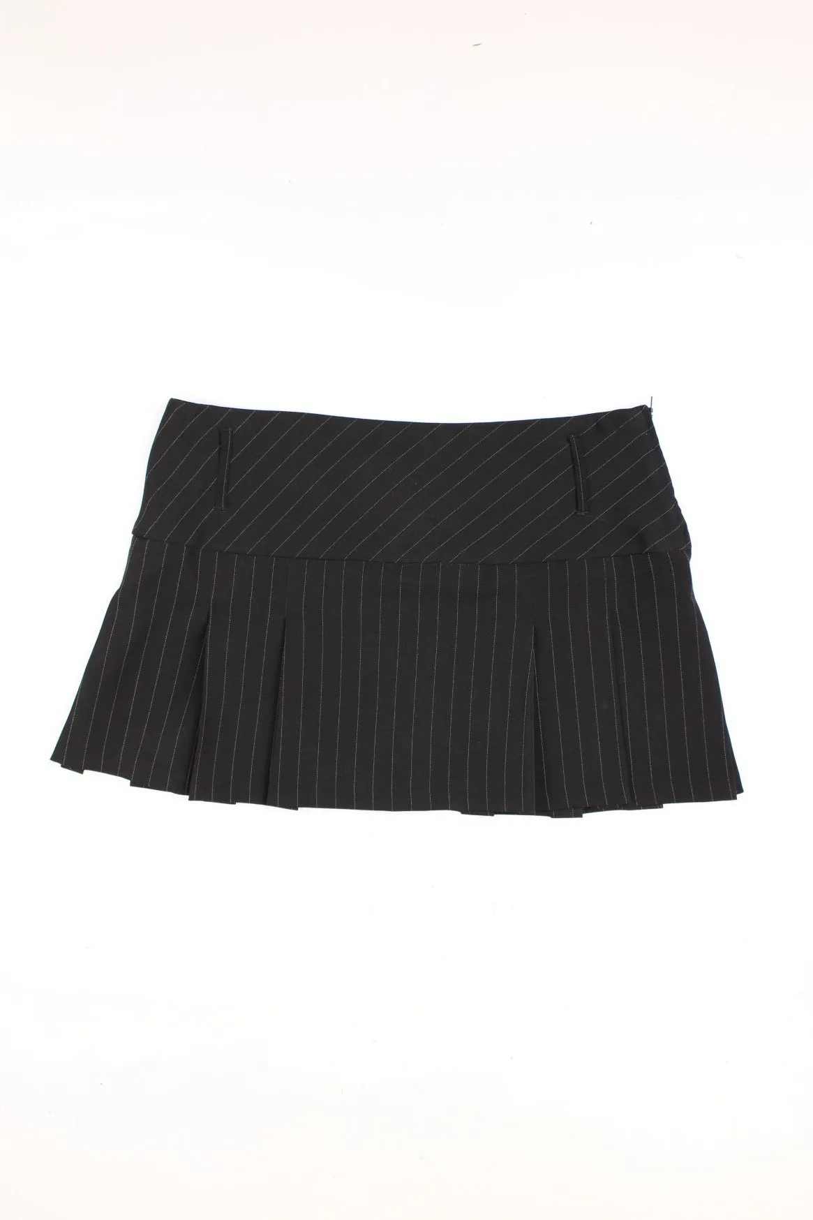 Y2K Pleated Pinstripe Mini Skirt