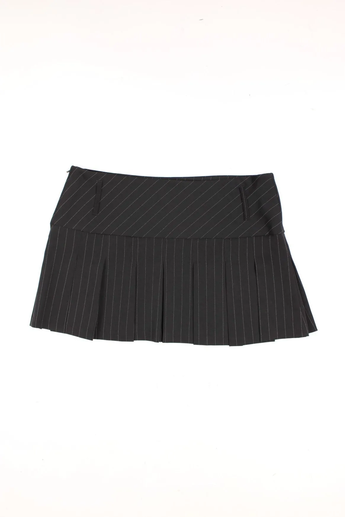 Y2K Pleated Pinstripe Mini Skirt