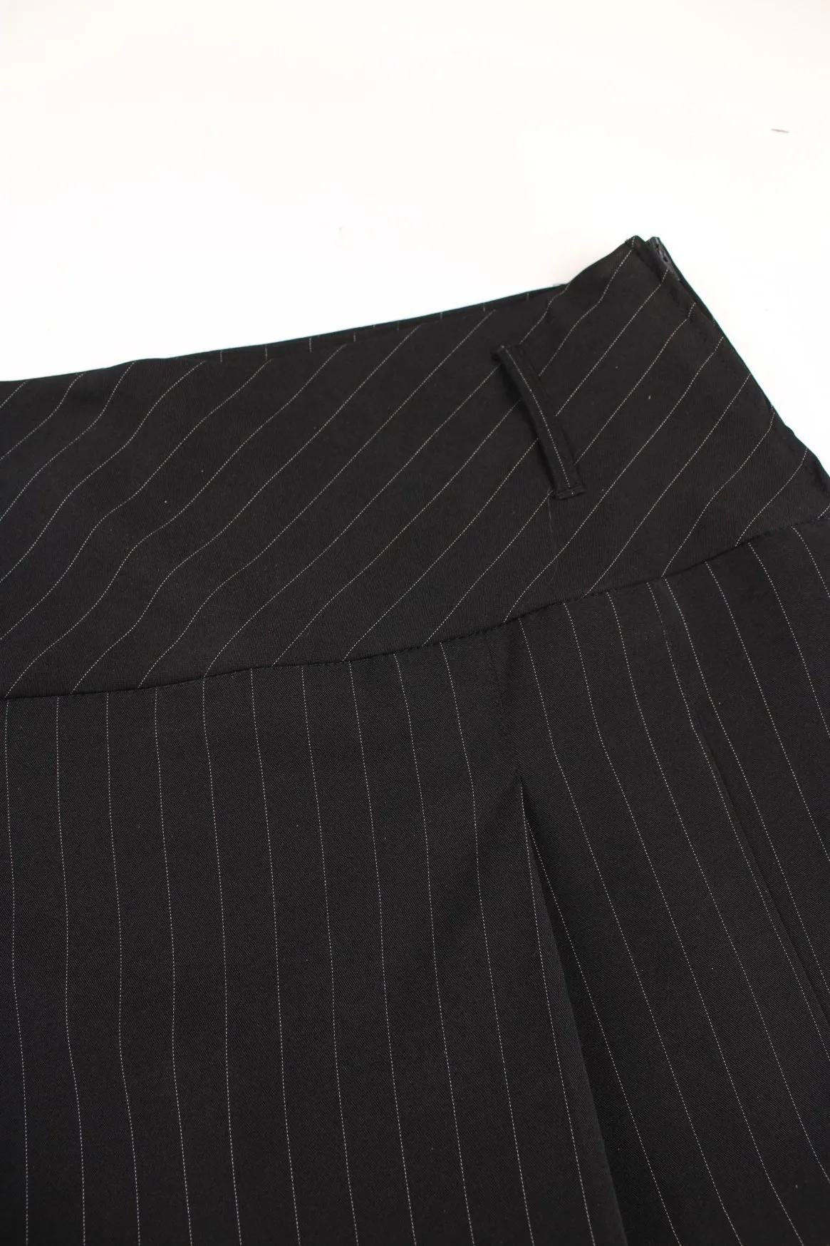 Y2K Pleated Pinstripe Mini Skirt