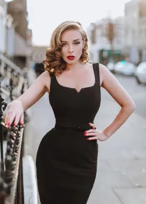 Zoe Vine Pandora 50's Pencil Dress Black